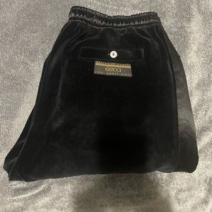 Men’s black Gucci velour joggers. Lightly worn.